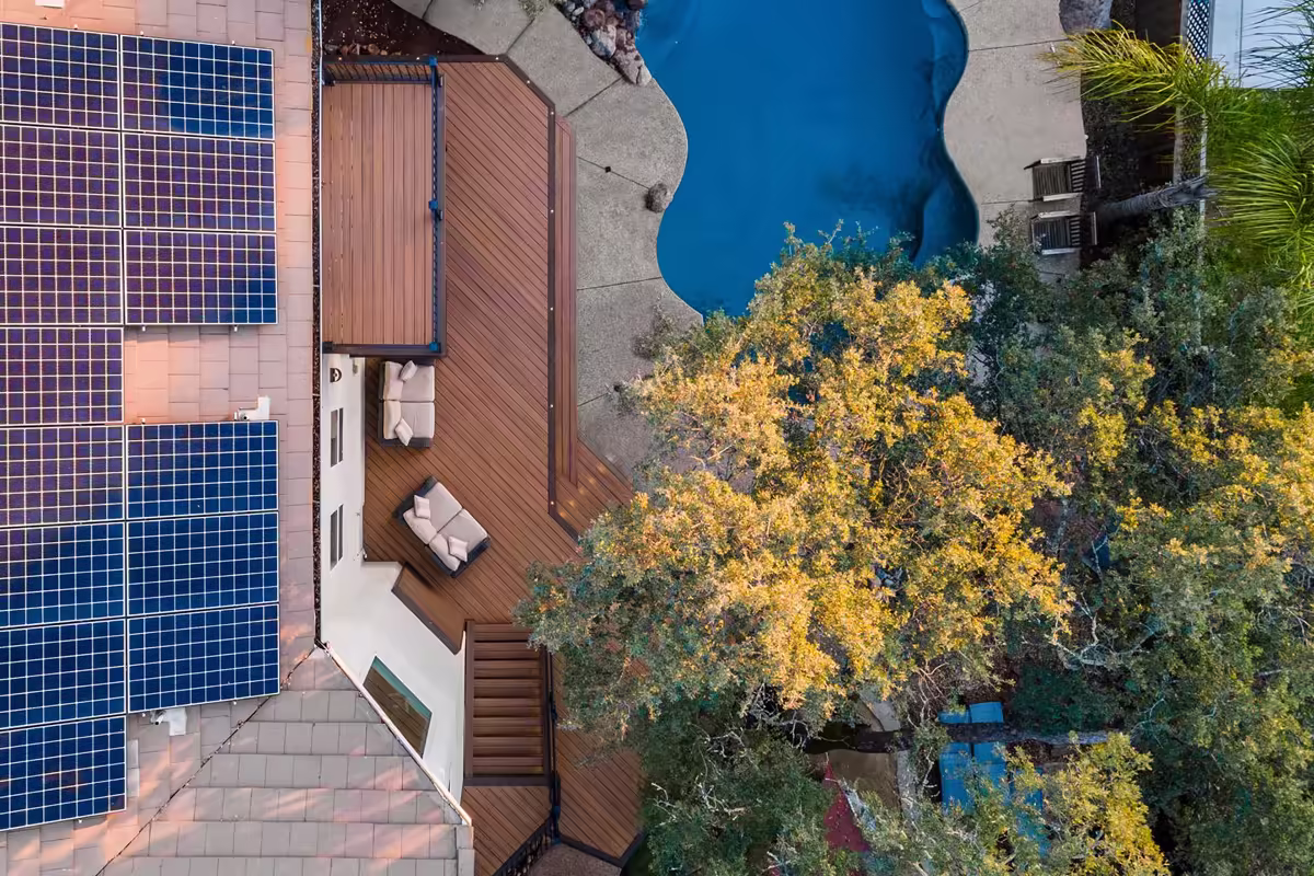 Custom deck built by Stone Ridge Decking for the Star Vista project