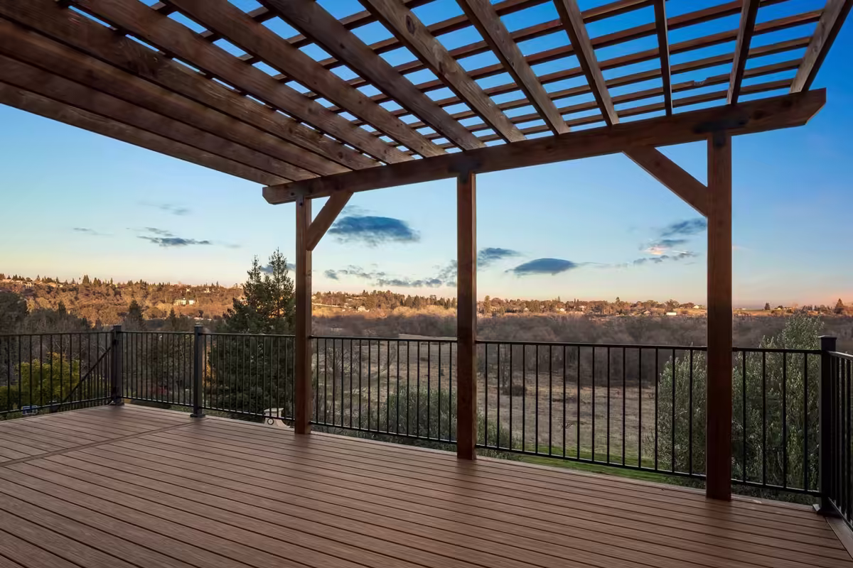 Custom deck built by Stone Ridge Decking for the Vintage Way project