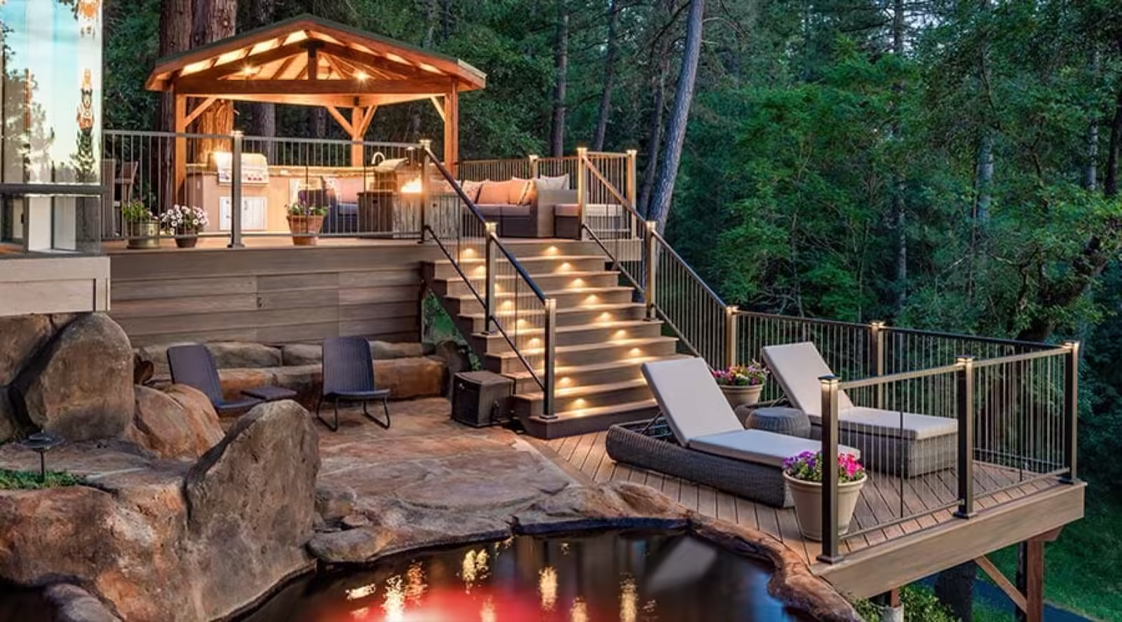 Sunrise deck project built by Stone Ridge Decking
